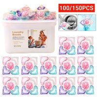 150/100Pcs Laundry Detergent Soap Box 5 in 1 Multi-purpose Strong Detergent Laundry Long Lasting Aroma Liquid Capsule Ball