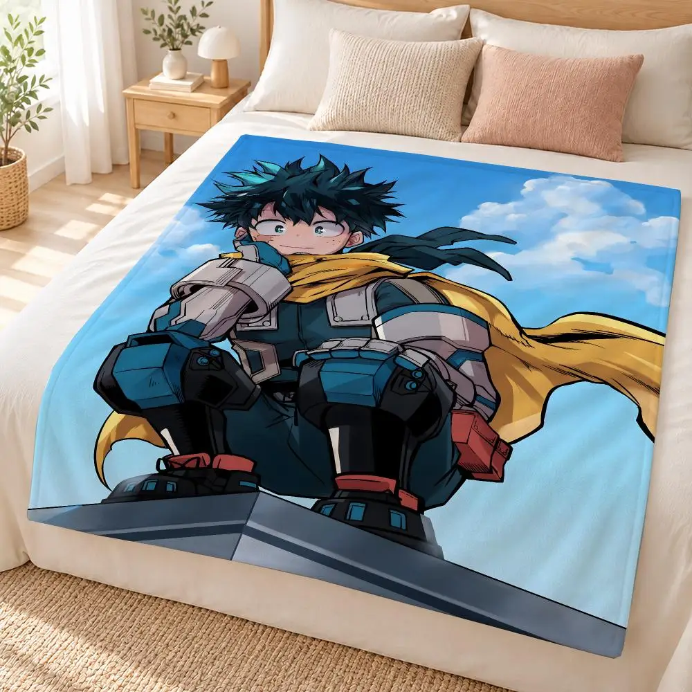 Anime Character Izuku Midoriya Throw Soft Flannel Throw Blanket for Sofa, Bed Dorm Nap Pet Blanket Gift Available