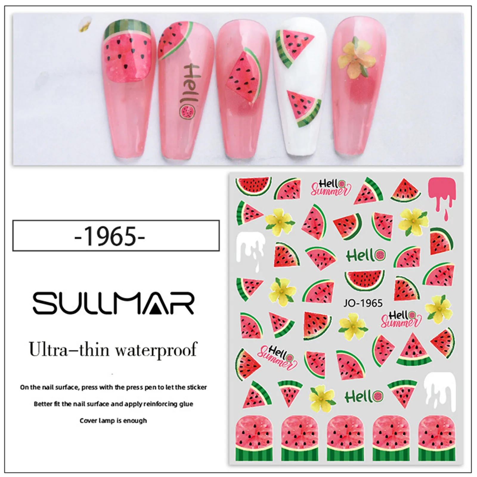 Nageldecoratie Langdurige Zomer Citroen Sticker 3D Gelijmd Watermeloen Fruit Decal Avocado Aardbei Voor Zomerfestival Ziet er