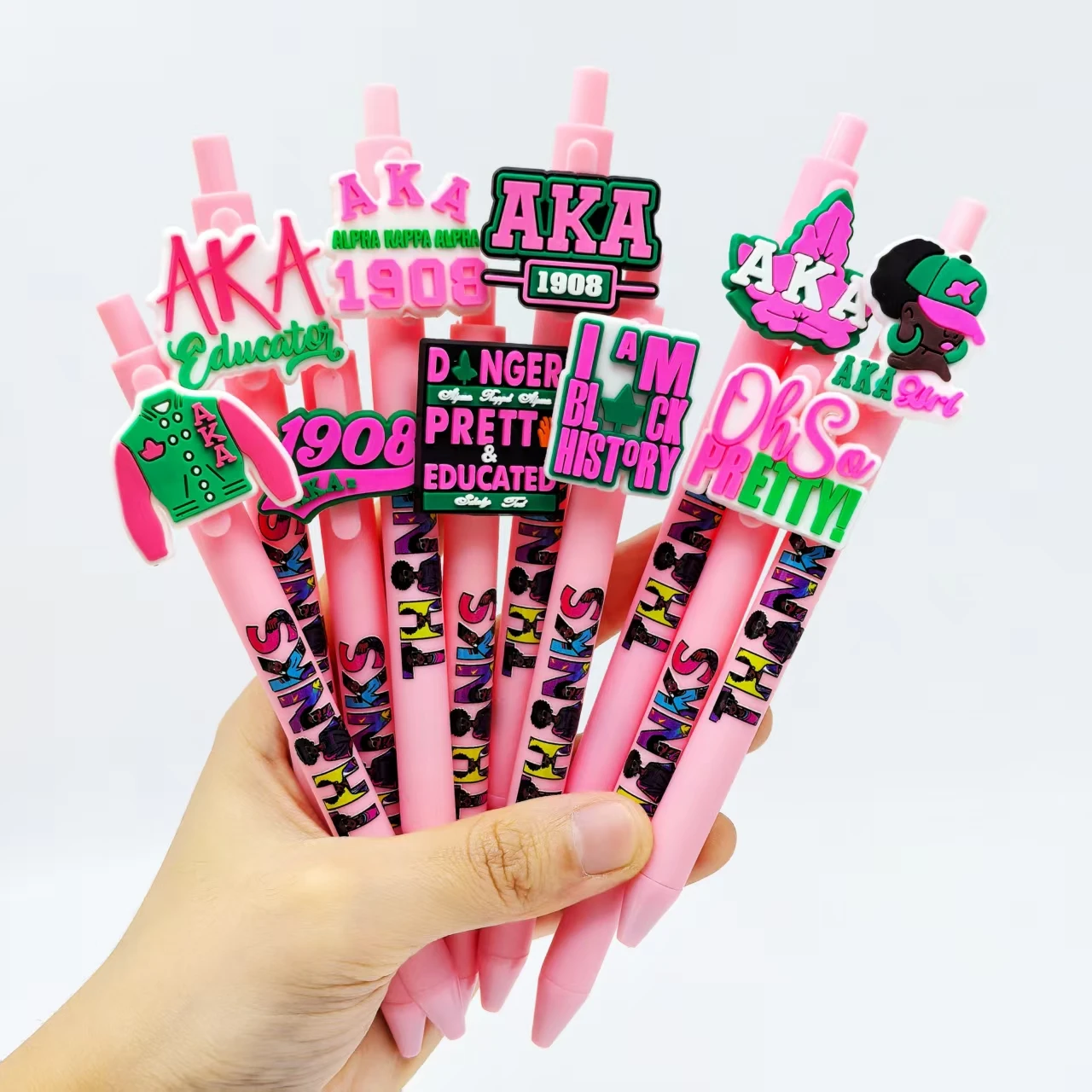 7 uds/12 uds/14 uds/16 Uds. Bolígrafos con tema AKA de la serie rosa, bolígrafos para firma de escritura para estudiantes, bolígrafos portátiles de regalo para oficina