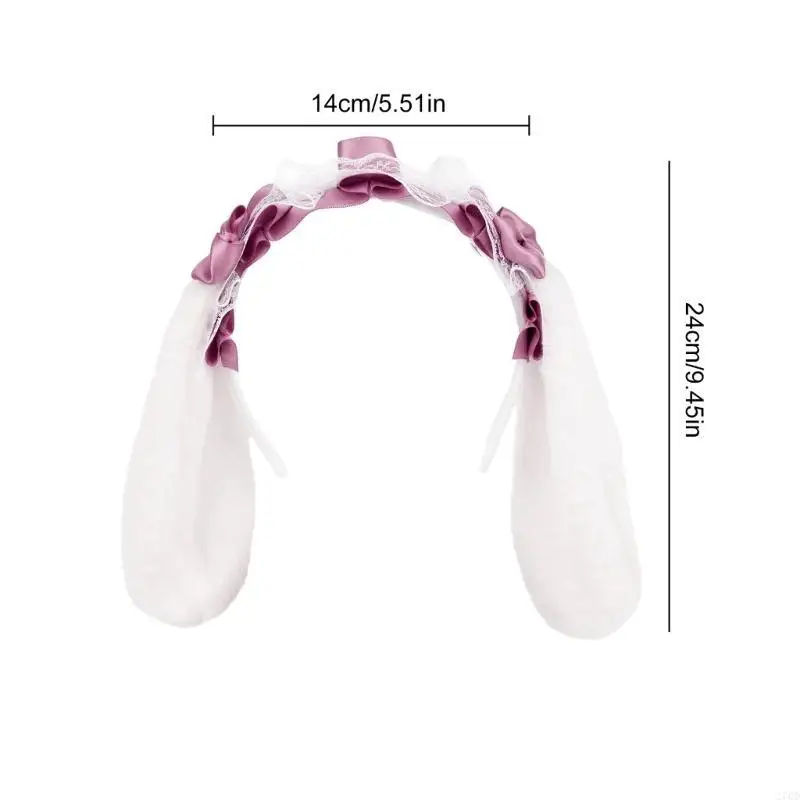 270D Lovely Ear Headband Anime Maid Lace Bowknot Hairhoop Cosplay Costume Decoration