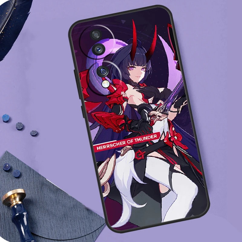 Herrscher of Thunder Honkai Impact 3 For Honor Magic 6 5 Pro Lite 50 70 90 Case For Honor X9b X8b X7 X8 X9 X6a X7a X8a X9a Cover