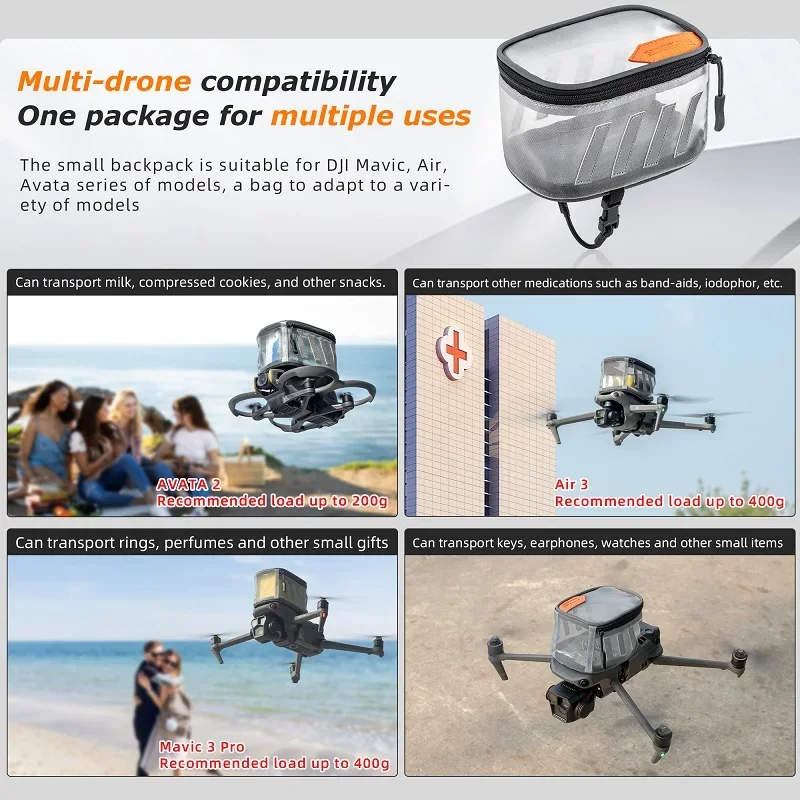 Universal Drone Transportation Package for DJI Mavic 3 Pro/Avata 2/Air 3/2S Accessories Package Lightweight Capacity Bag