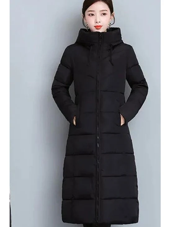 

2025 New Women's Long Thiened Over-Knee down Cotton Jaet Korean Sle Slim Fit Winter Coat Soft Girl Commute Sle Button...