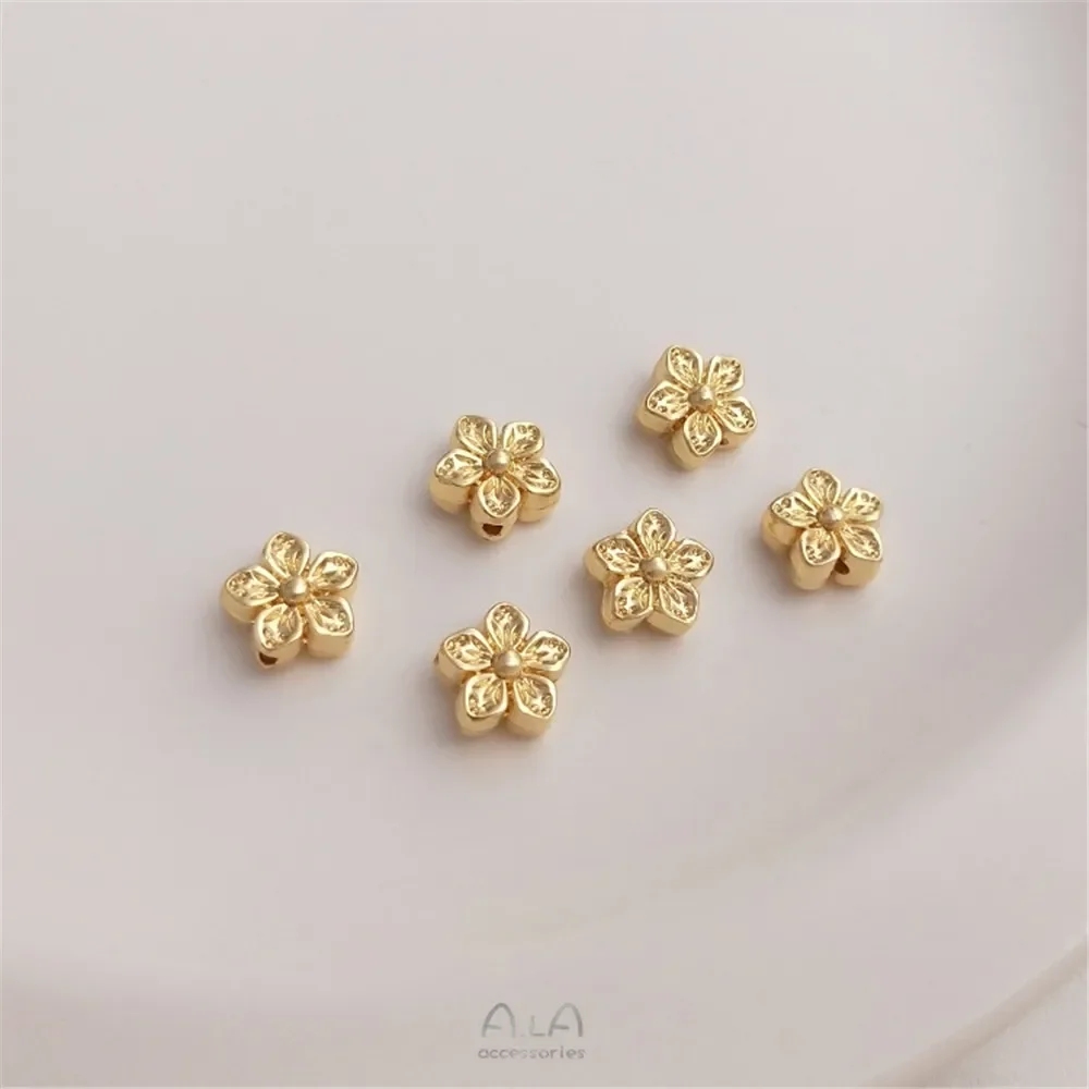 14 К пакет из настоящего золота персиковые бусины персиковые бусины ручной работы DIY браслет серьги ожерелье аксессуары свободные бусины аксессуары