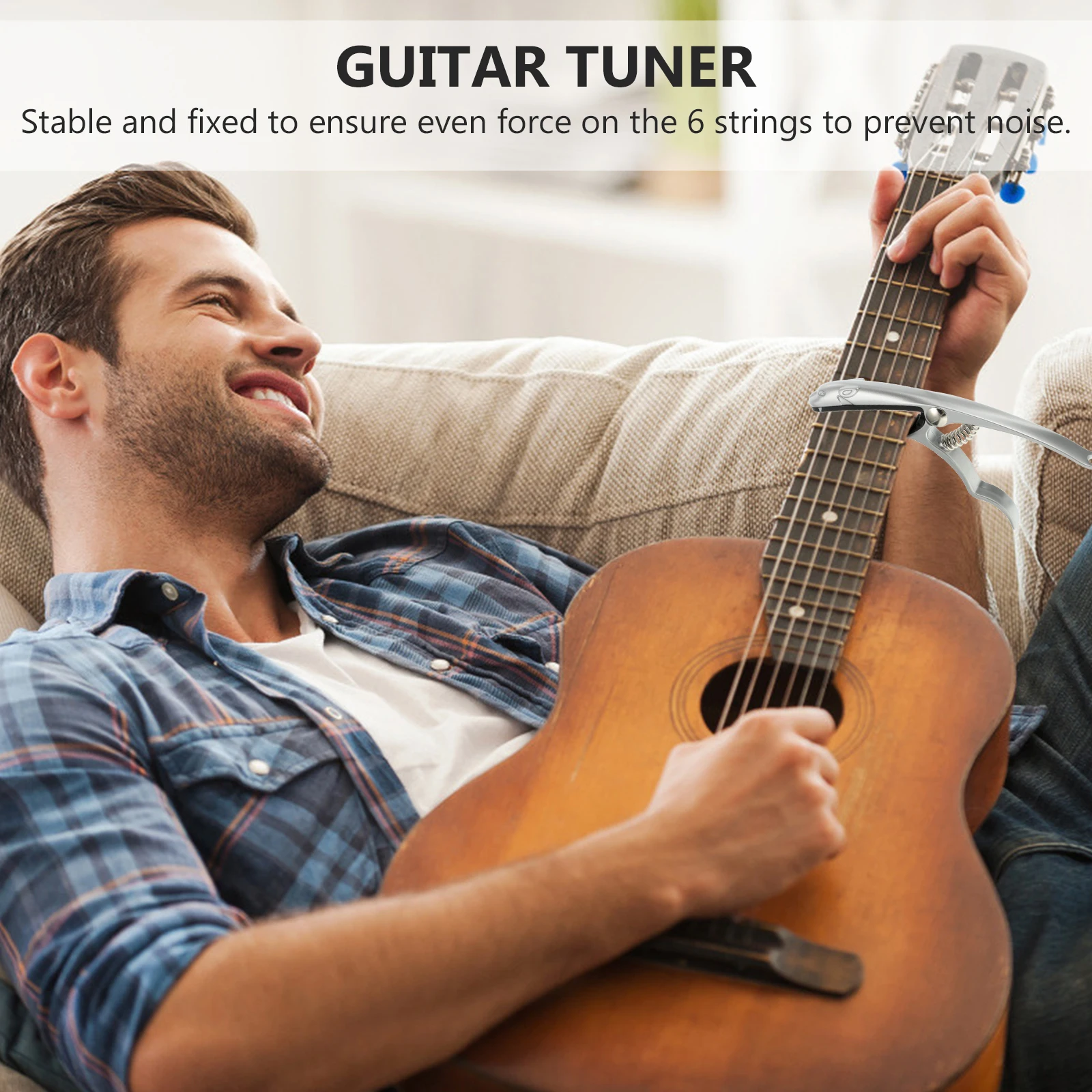 

1Pcs Guitar Capo Zinc Alloy Stable Fixed Clip-on Clamp High-End Color Silicone Pad Acoustic Electric Guitar Accessory