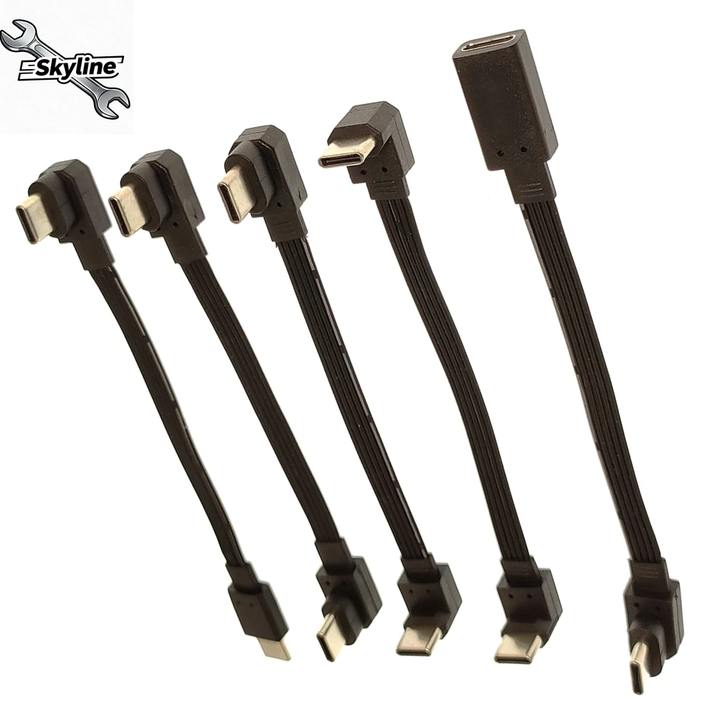 10CM-100CM Flat Elbow Up/Down 90° Data Load  Left and Right　universal data cable for Android phones