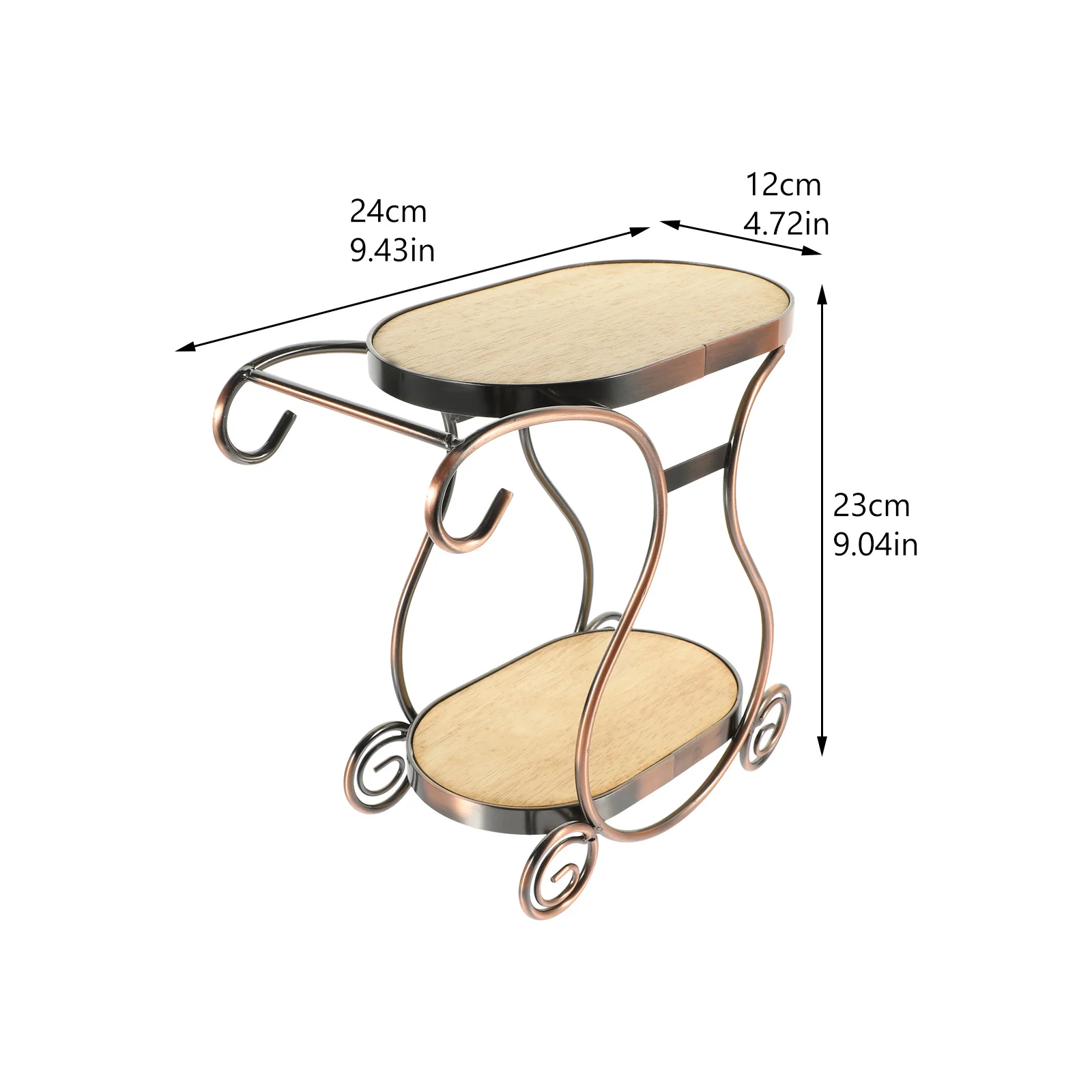 Cup Storage Rack Iron Wood Double Layer Coffee Mug Organizer Desktop Decorative Holder for Kitchen Cup Storage Rack