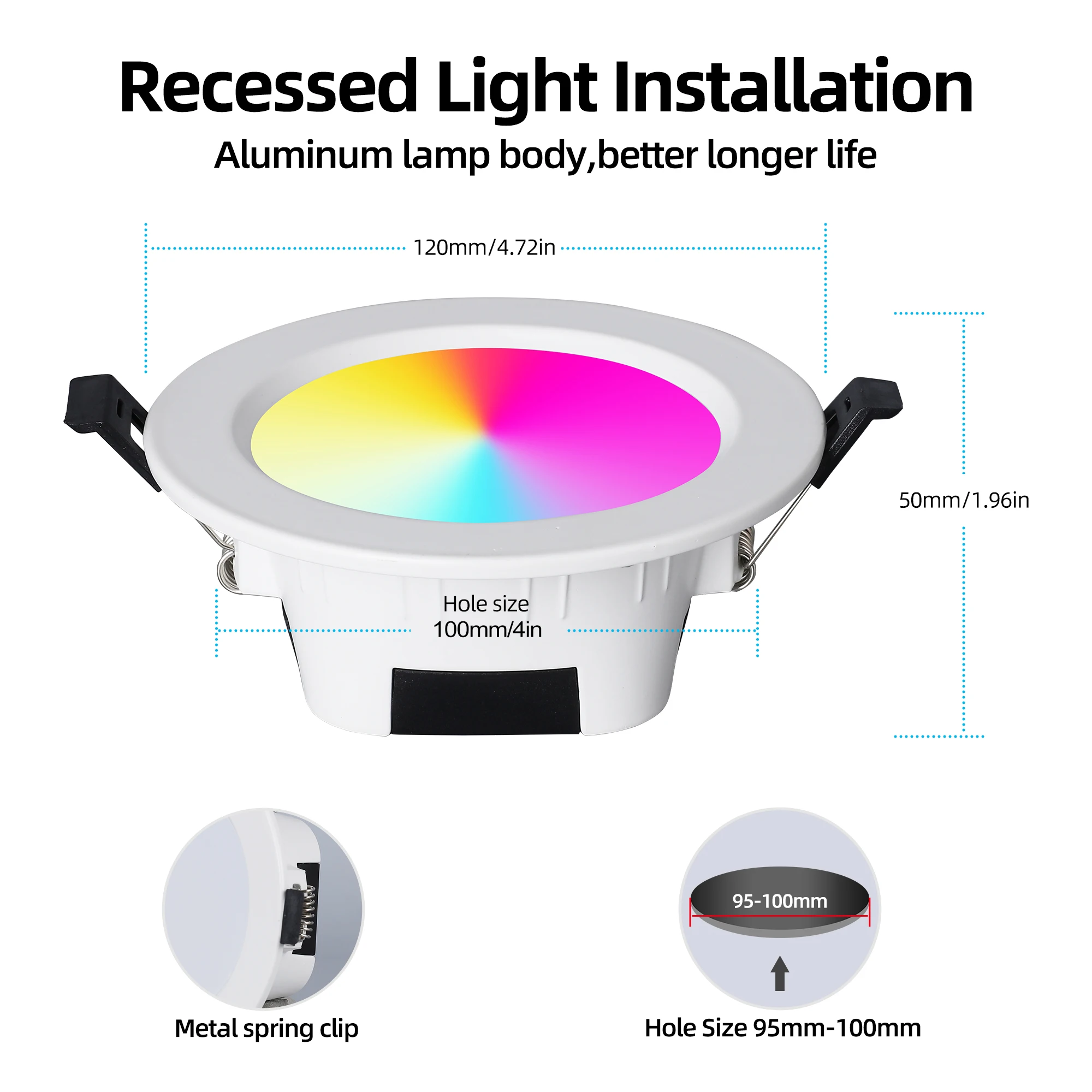 Smart Zigbee-luz de techo redonda de 4 pulgadas RGB + CW + WW, 3,0 Led, funciona con Hub de puente, Echo Plus, Control por voz de Alexa