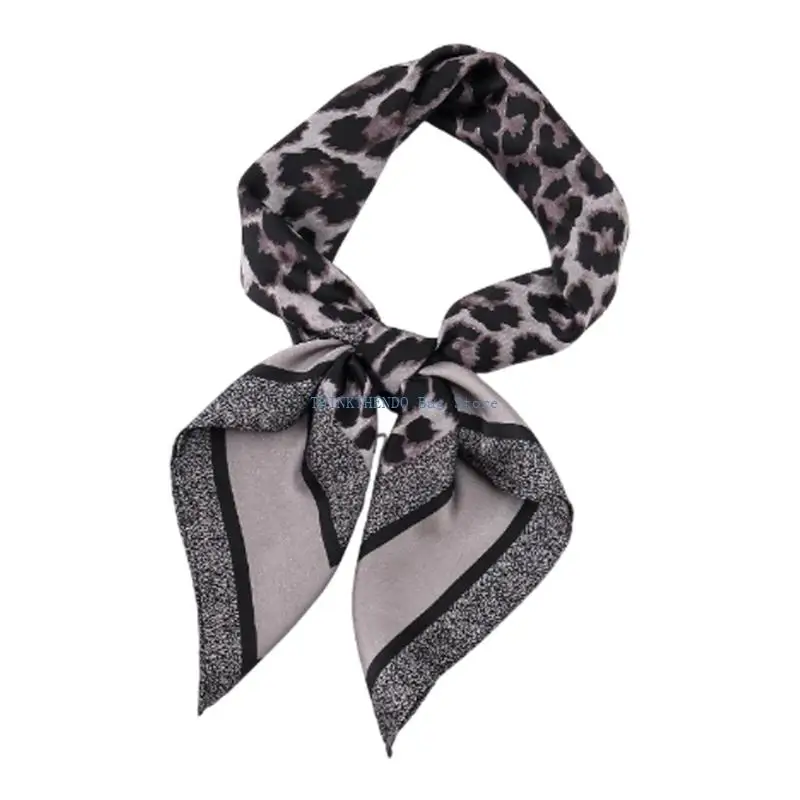 340D Everyday Square Scarf Smooth Fabric Animal Print Neckerchief, 70cm/27.6inch Neck Head Handbag Accent Uses