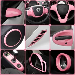 Car Interior Decoration Products ABS Protective Shell Pink Sticker For Mercedes Smart 451 Fortwo Car Modification Accessories