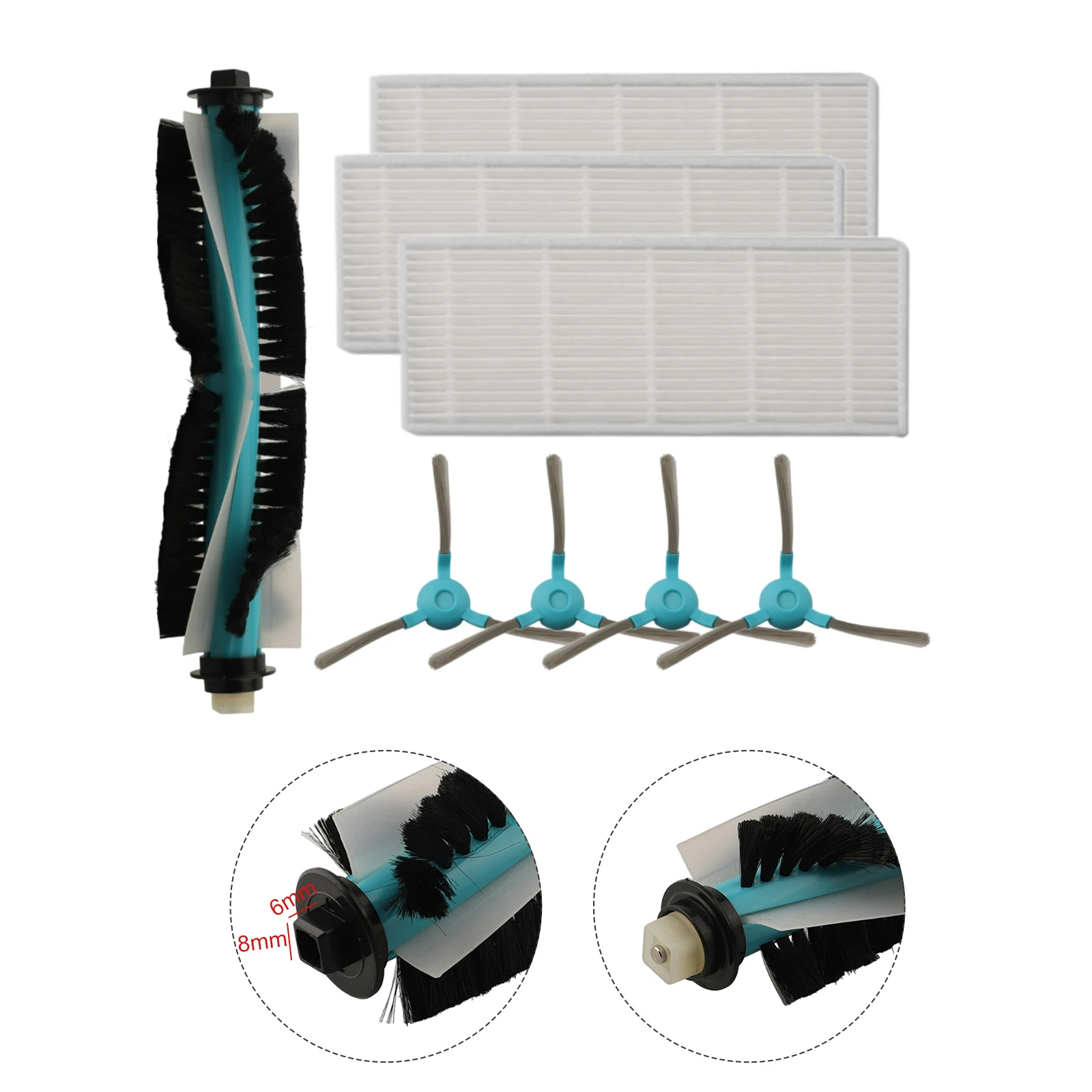 1 مجموعة قطع الغيار الجانب الرئيسي فرشاة مجموعة مرشح ل Con-ga 1290/1390/1490 Y 1590 مكنسة كهربائية مكنسة جزء اللوازم المنزلية