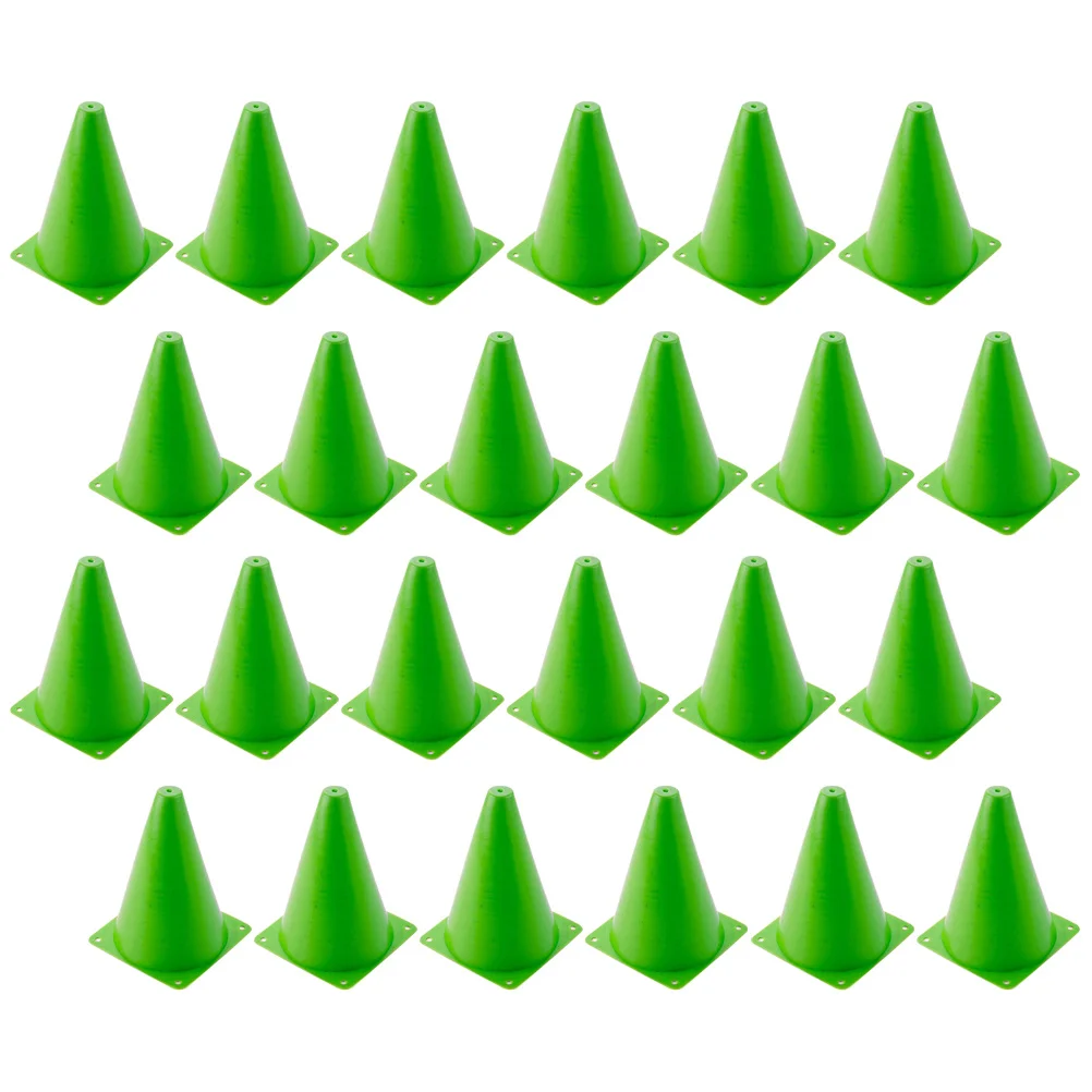 

24Pcs Football Training Cones Durable Plastic Roadblock Shape Soccer Sports Gear Outdoor Training Aid Roadblock Cones