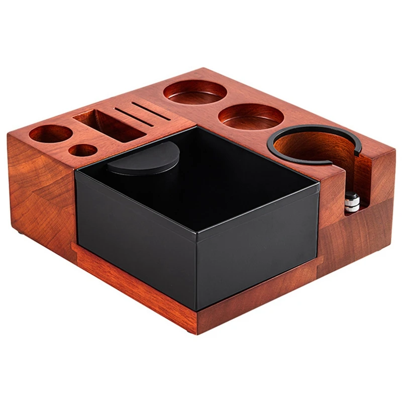 

AFBC Espresso Tamping Station Knock Box-Espresso Knock Box And Tamp Station Coffee Organizer Box For 51-58Mm Espresso Tamper