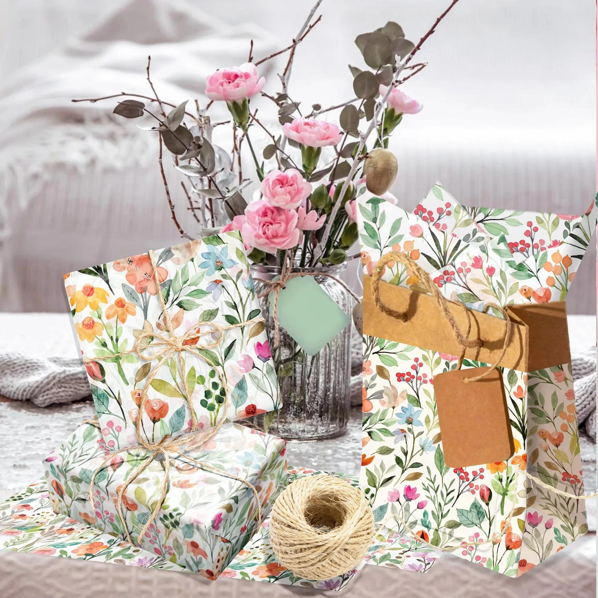 15/35pcs Flower Tissue Paper Snow Pear Paper Gift Wrapping Paper Birthday Wedding Party Decaration DIY Gift Packing Supplies view 4