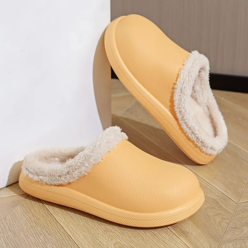 Couples Winter Home Slippers Women Shoes Comfortable Cute Furry Shoes Men Warm Plush Slides Indoor Bedroom Non-Slip Floor Flats