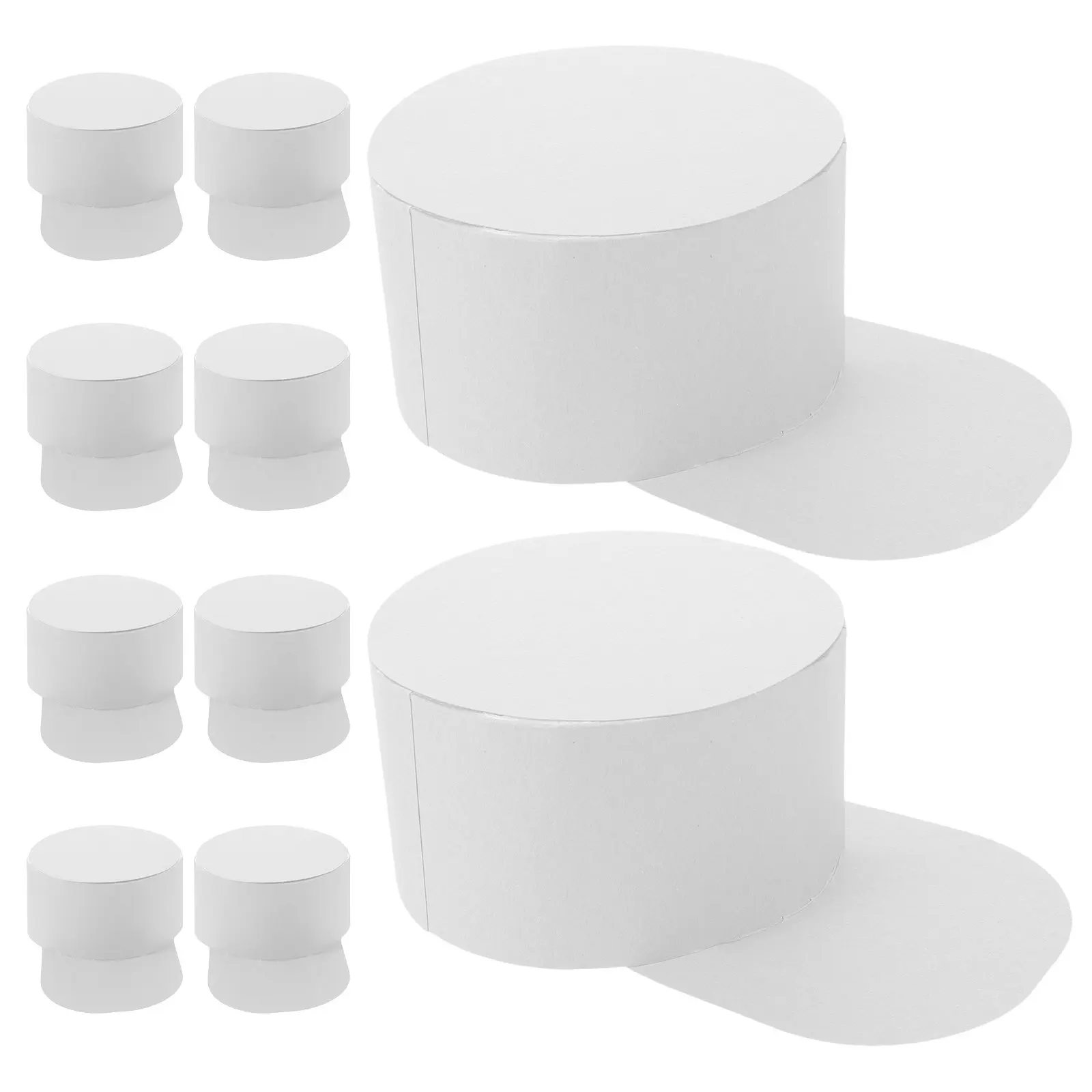 10Pcs Blank Paper Baseball Caps White DIY Painting Craft Hats 6.3x3.35inch for School Party Kids Graffiti Hat Decoration