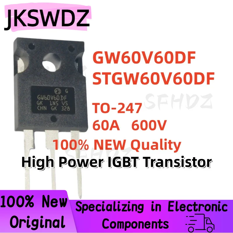 5/10/20PCS 100% nuevo y de alta calidad STGW60V60DF GW60V60DF TO-247 60A 600V Transistor IGBT de alta potencia