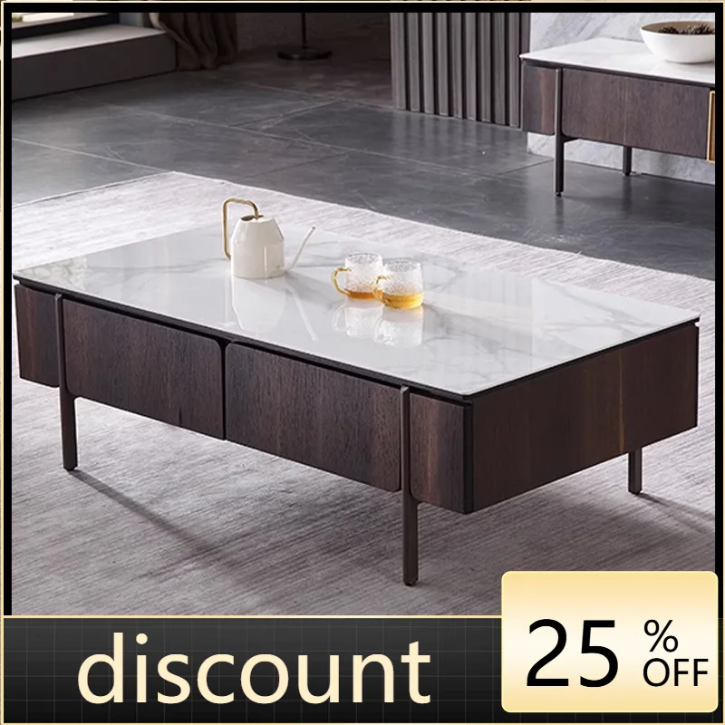 

LH rock slab coffee table TV cabinet combination solid wood wall cabinet minimalist modern simple light luxury style