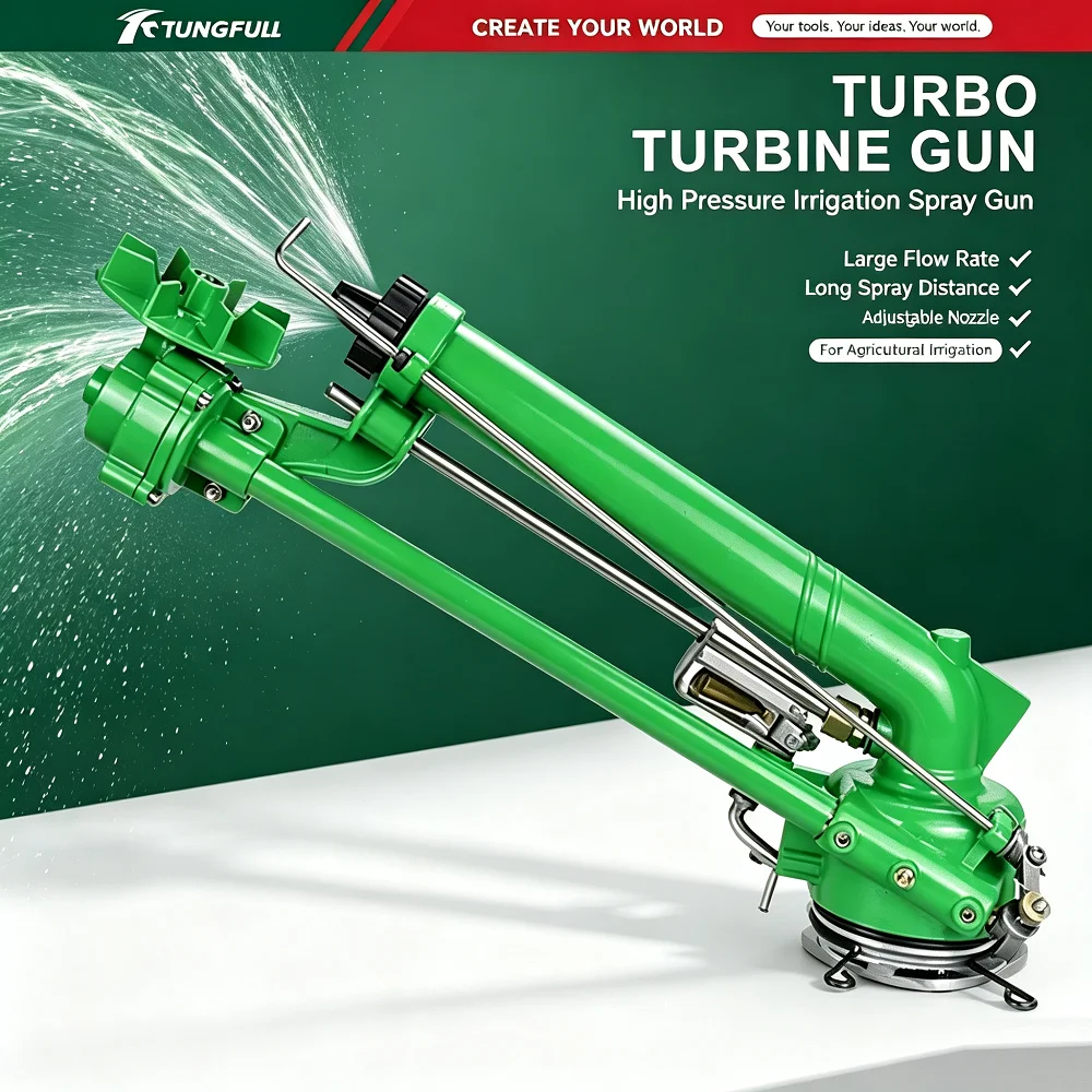 360 Degree Auto Rotating Agricultural Sprayer Turbo Worm Gun Atomizing Watering Sprinkler Rocker Sprinkler for Garden