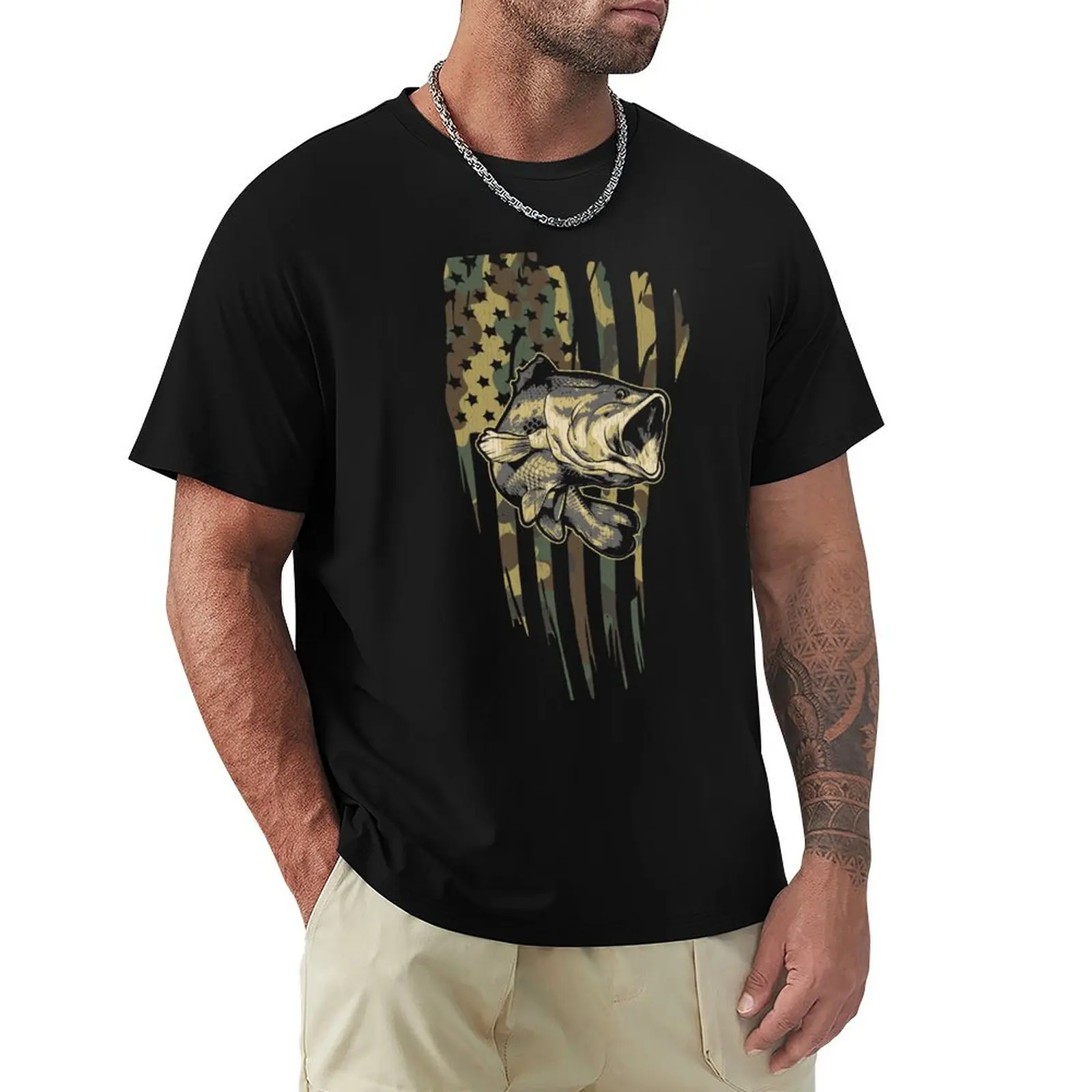 

Camo US Flag Bass Fishing T-Shirt T-shirts oversize funny gifts luxury t-shirt tees shirts men