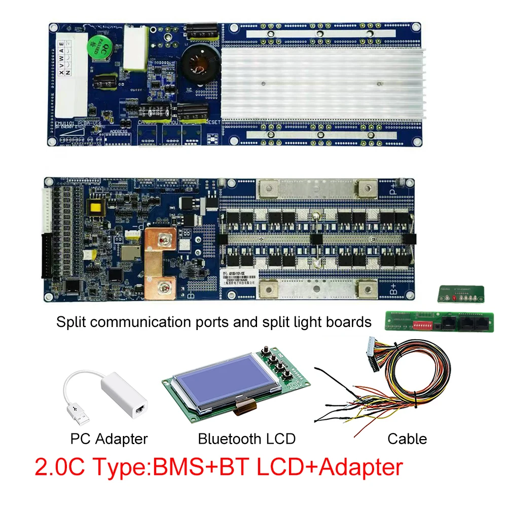Seplos BMS 2.0 10E BMS Support Bluetooth Li-ion LiFePo4 CAN RS485 Communicate to Inverter 13S 14S 16S 48V 24V 100A 150A 200A