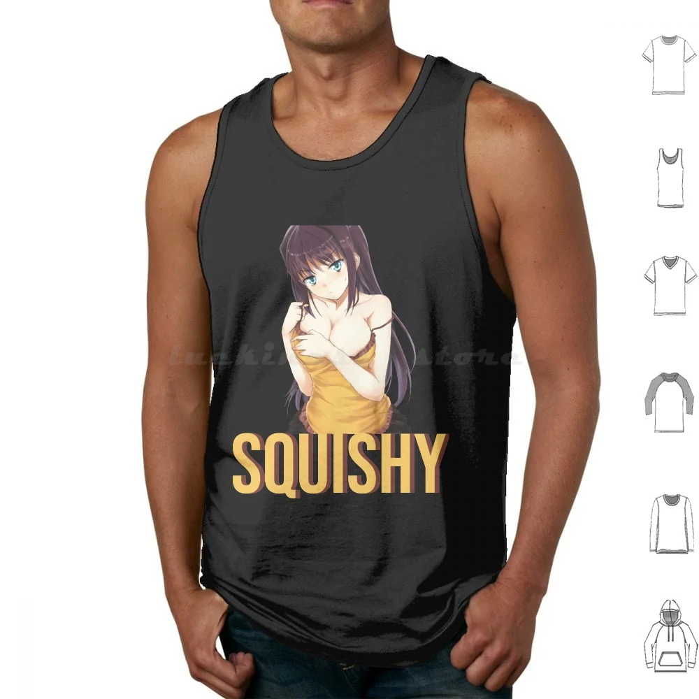 Squishy Lewd Big Breasts Anime Girl Classic . Tank Tops Print Cotton Squishy Lewd Big Breasts Anime Girl Classic