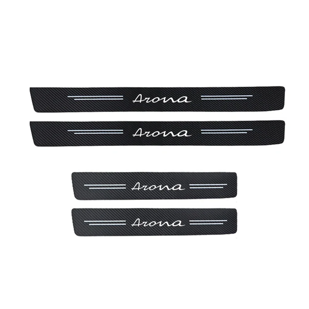 4PCS Car Door Sill Protector Carbon Fiber Film Threshold Strip Stickers Decals for SEAT Arona Ibiza Leon Altea MK3 Cordoba Cupra