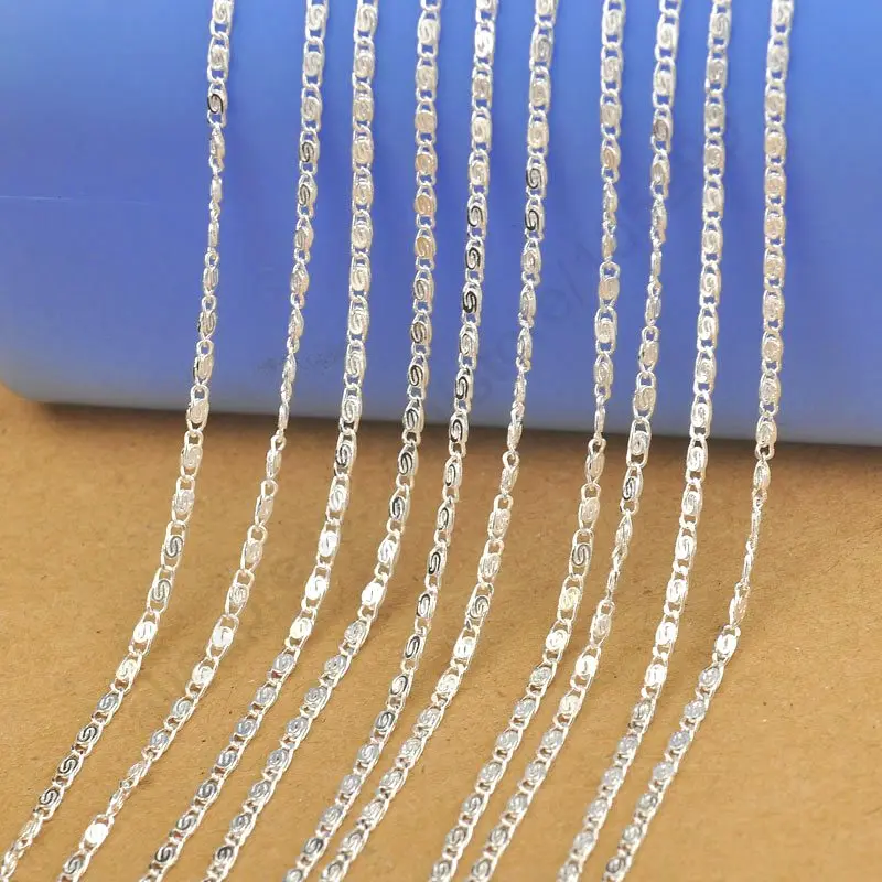 5Pcs/Lot Wholesale 925 Sterling SilverJewelry Necklace Chains 18 Styles Solid Snake Chain DIY Jewelry Making