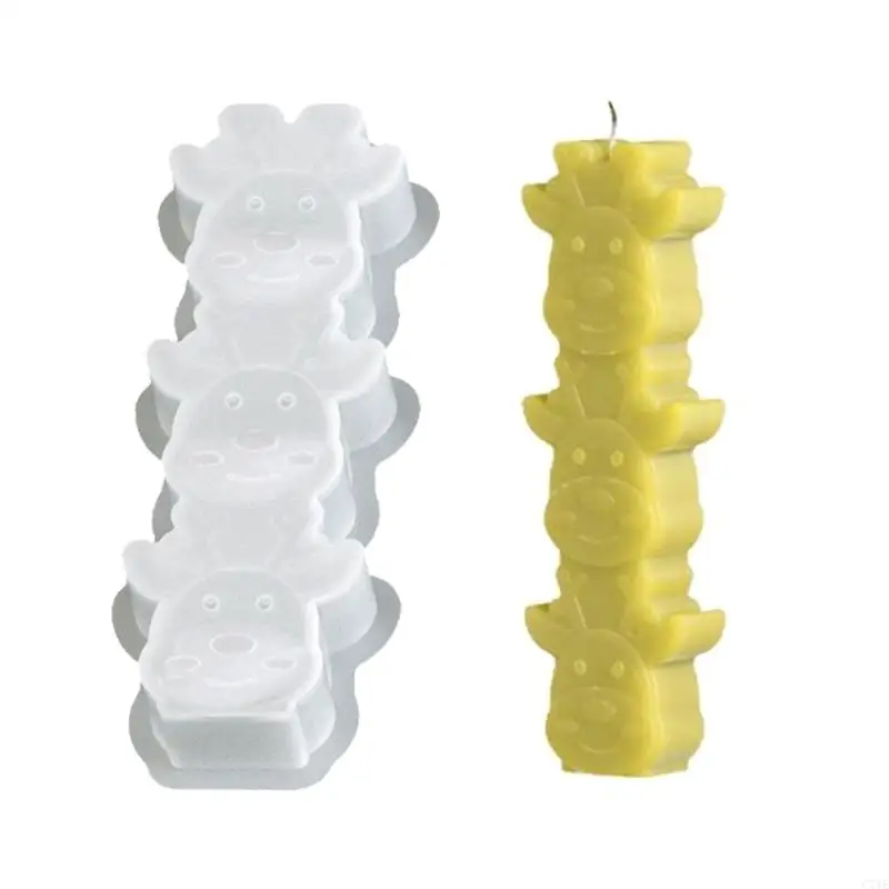 3D Santa Reindeer Angel Silicone Mold For Holiday Baking Crafting