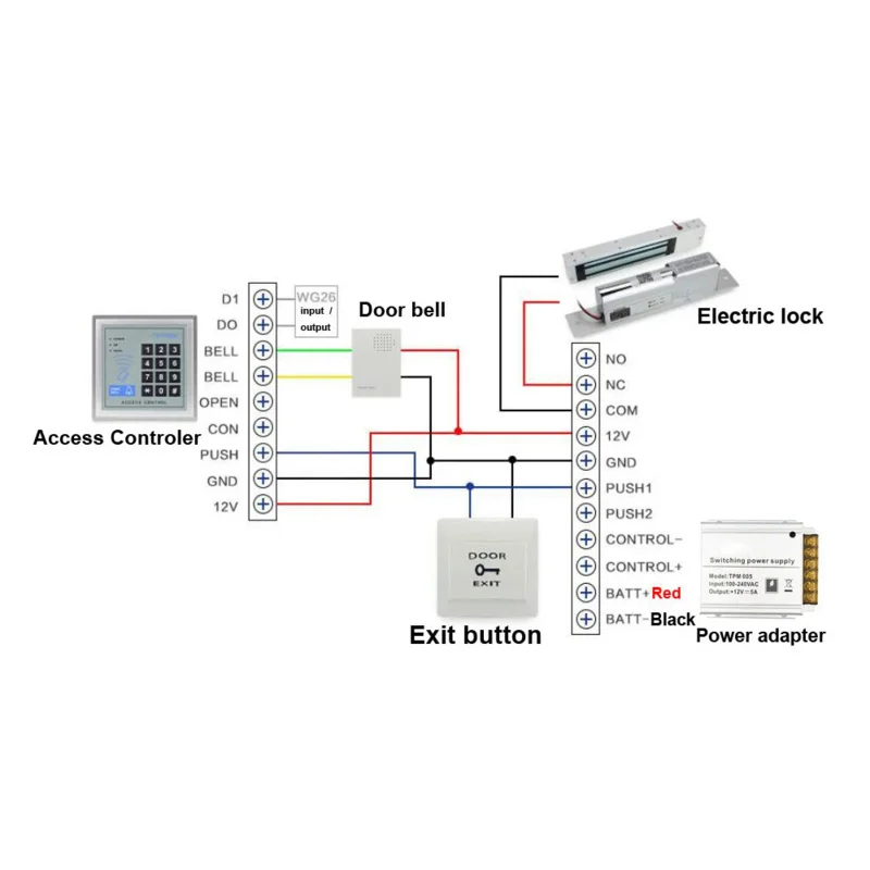 Anrayo-timbre con cable DC12V, Control de acceso para timbre con cable externo, tonos de llamada fuertes, 2024