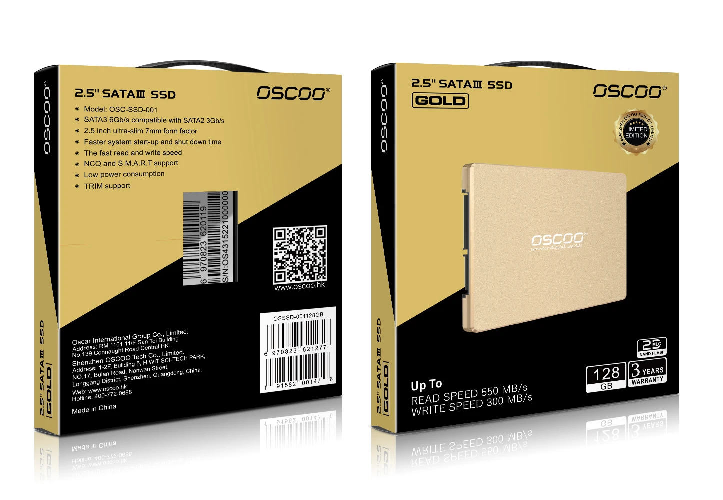 Oscoo-デスクトップおよびラップトップ用のソリッドステートドライブ2d mlc nand ssd sata 3、2.5インチ、高品質、256GB、512GB