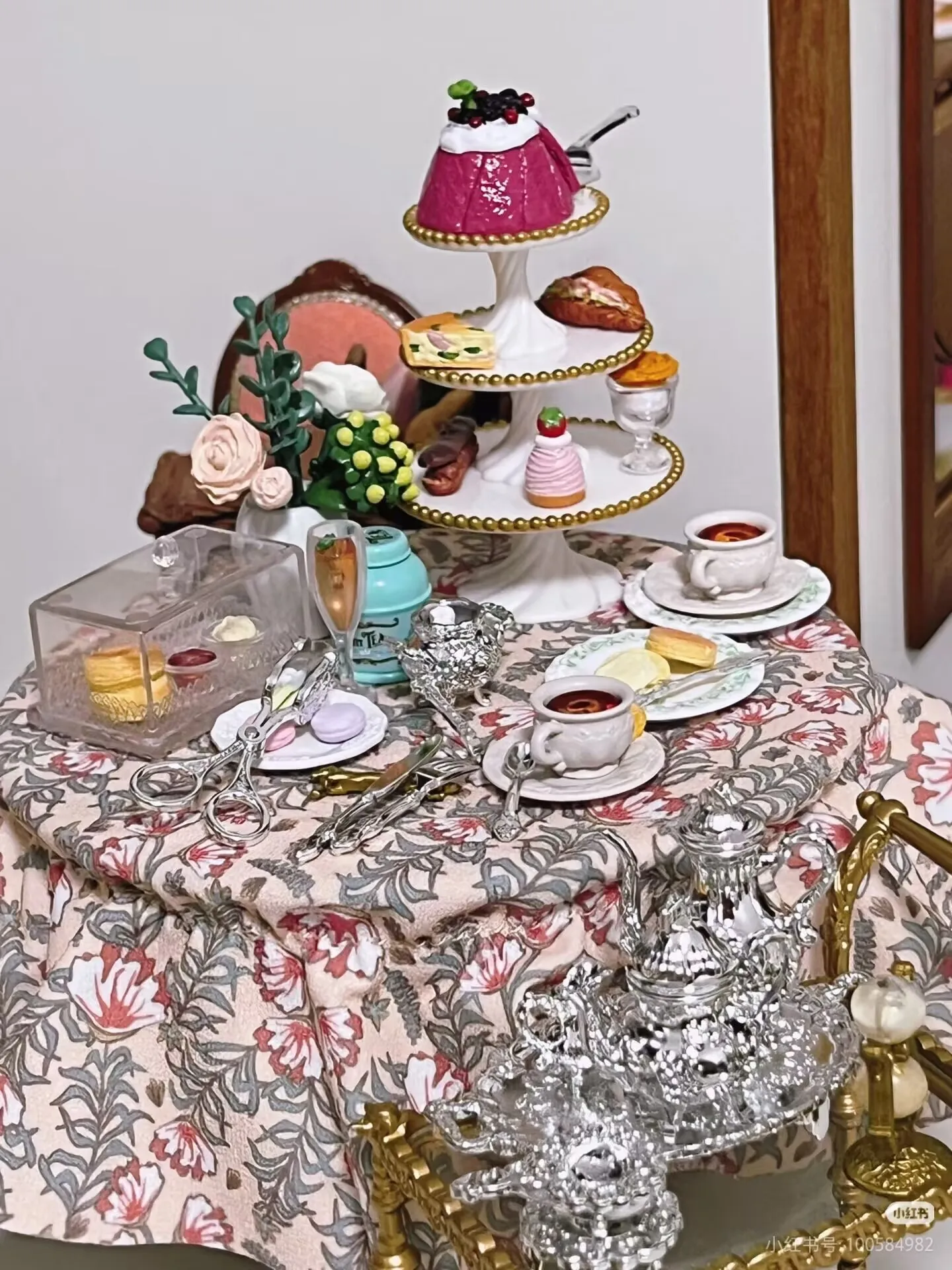 Rement meu segredo tarde chá tempo miniatura bolo ornamento caixa cega comestível jogo coleção genuíno ponto estatueta