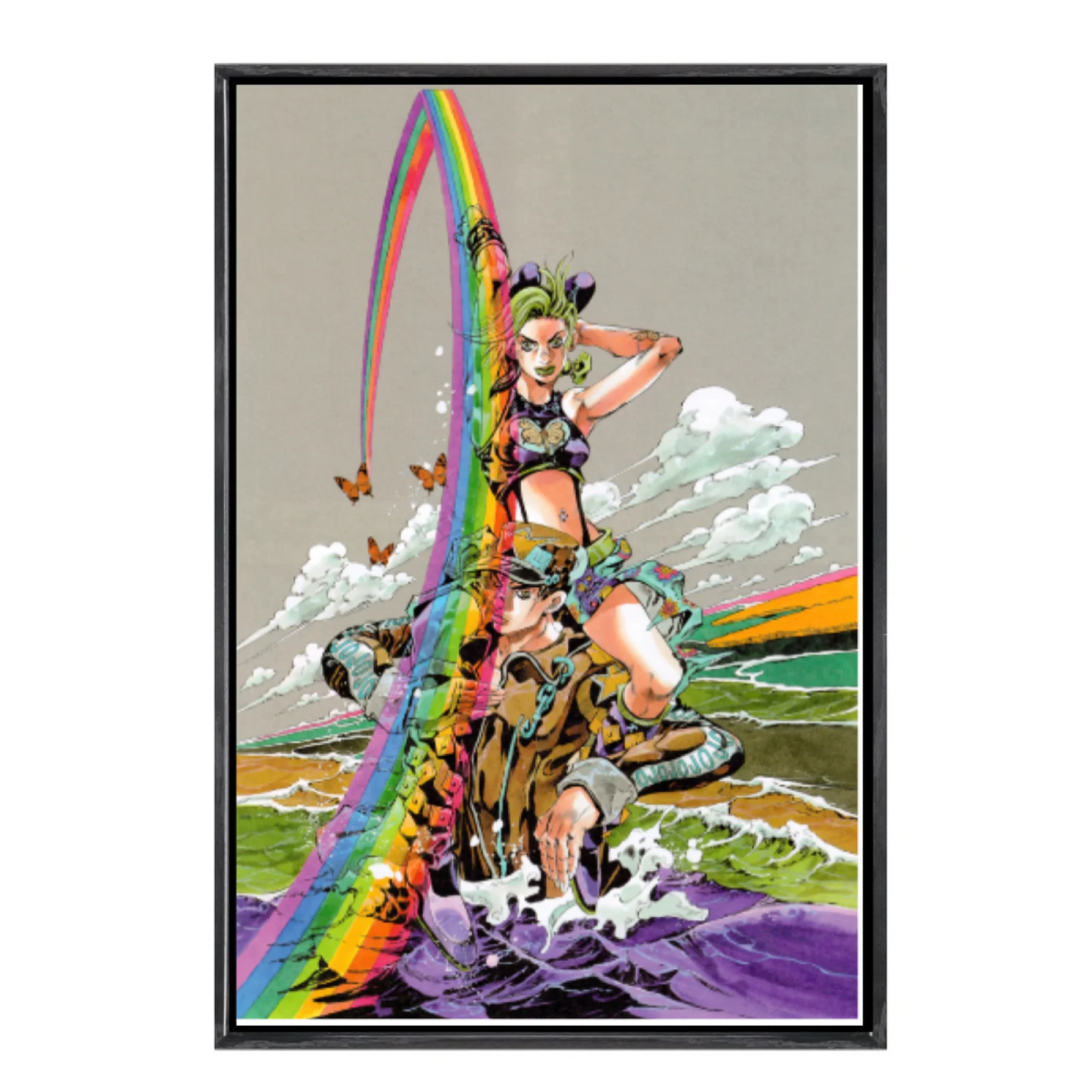 

Японская манга «Невероятные приключения Джоджо», многоразмерный холст, постер в двойной рамке, настенное искусство, домашний декор, домашний декор