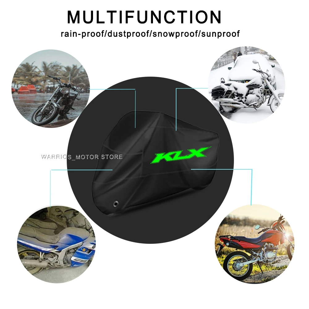 For KLX 300 230 250 150 300SM Motorcycle Cover UV Protective Dustproof Snowproof Outdoors Motorcycle Waterproof Cover