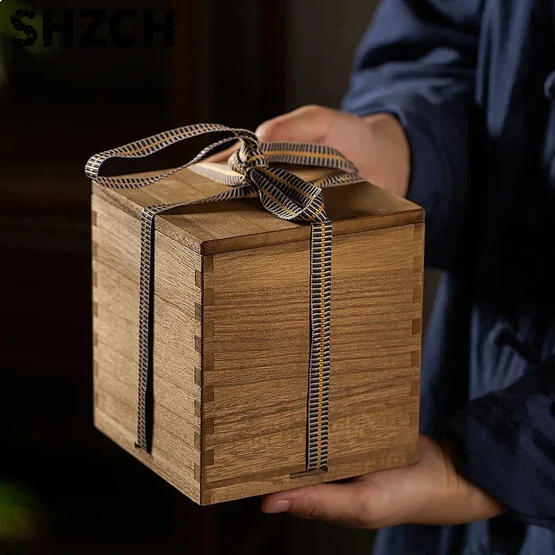 Personalized Wooden Square Storage Box Multifunctional Certificate Collection Elegant Vanity Gift