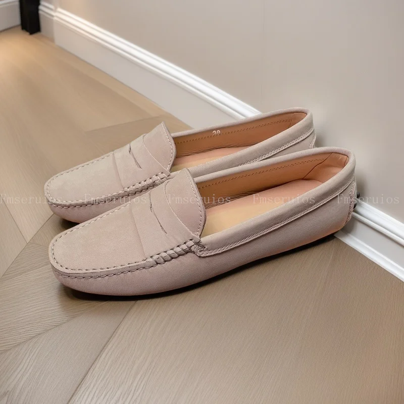 النساء المتسكعون أحذية مسطحة جولة تو جودة عالية جلد طبيعي أحذية خفيفة أنيقة الراحة مكتب موجزة أحذية أنيقة