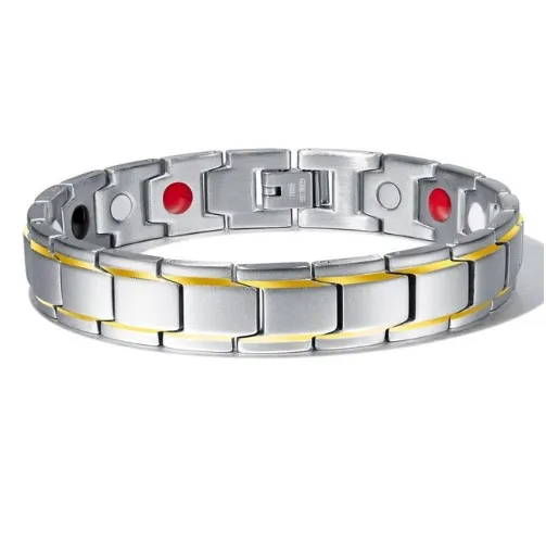 

Stainless Steel Healthy Magnetic Therapy Bracelet Magnet Bracelets For Men Women 12mm 8.26 Inch