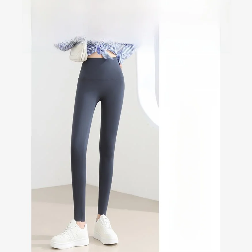 جديد 2025 ارتفاع الخصر سليم صالح تابوت الجلد اليوغا السراويل الأوروبية Sle هلام الخصر الربيع الصيف ملابس خارجية المرأة Faion