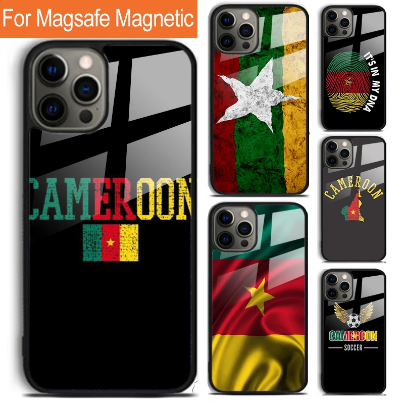 Republic of Cameroon Flag Phone Case For iPhone 16 15 14 13 12 11 Pro Max Plus Magsafe Magnetic Wireless Charging Cover