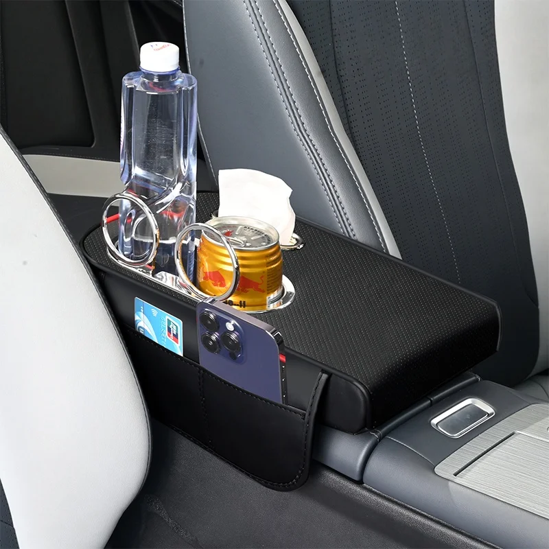 

Мягкий автомобильный подлокотник, утолщенная подушка для подлокотников, подушка для подлокотника с карманом, держатель для чашки из ткани, хлопковая подставка для локтя с эффектом памяти, высота