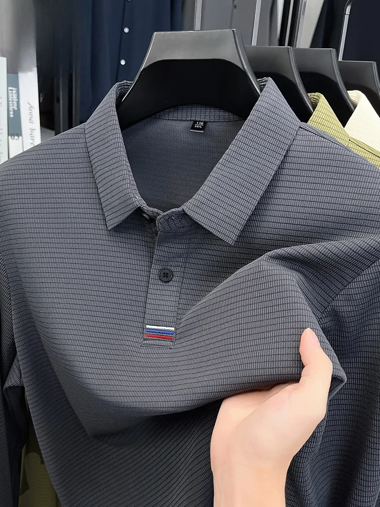 

Rn мужские однотонные Busin irt свободные удобные длинные све осенние базовые слои irt повседневные дышащие полиэстеры