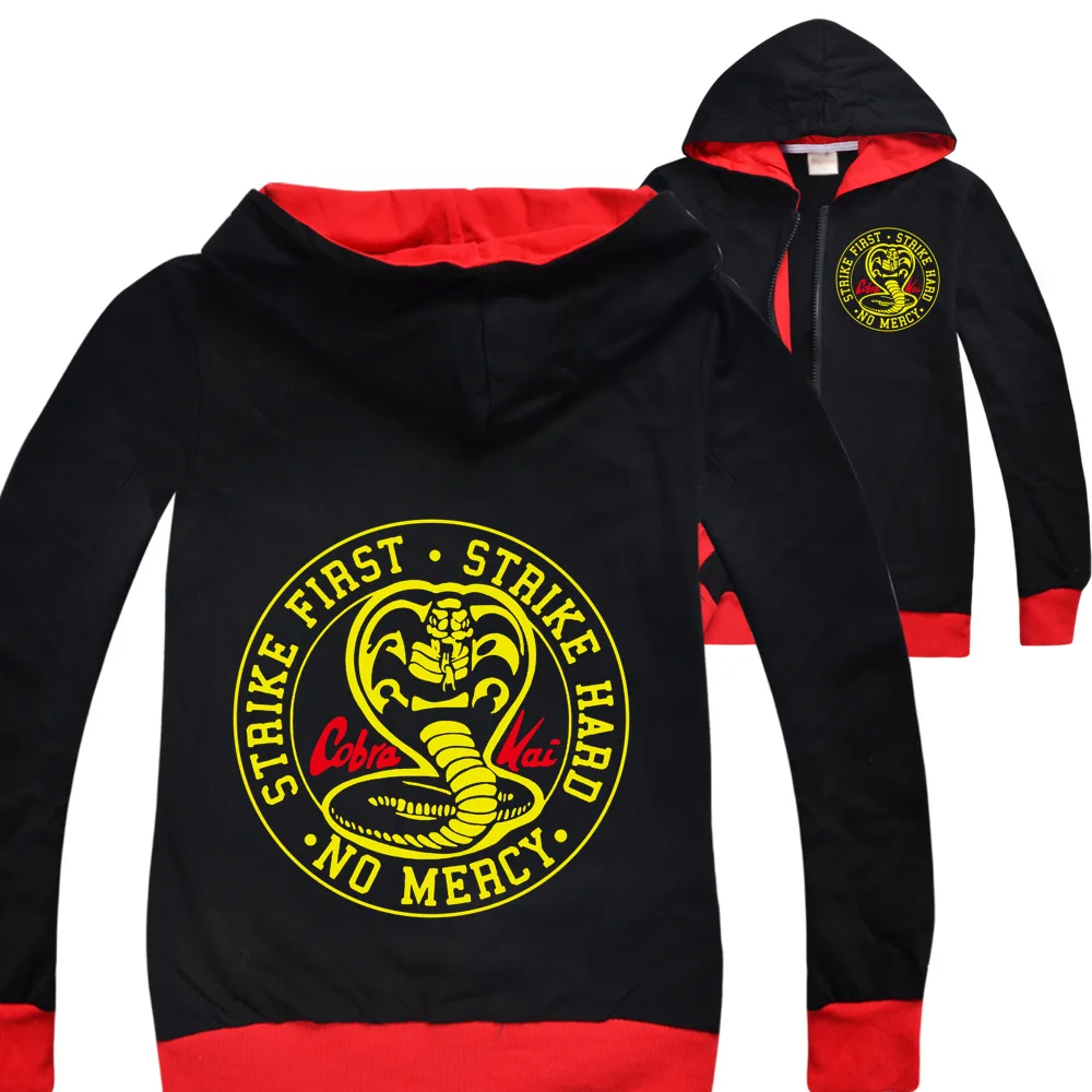 

Kids Clothes Cobra Kai Boys Jackets Children Hooded Zipper Windbreaker Baby Fashion Print Coat Infant Hoodies For Girls