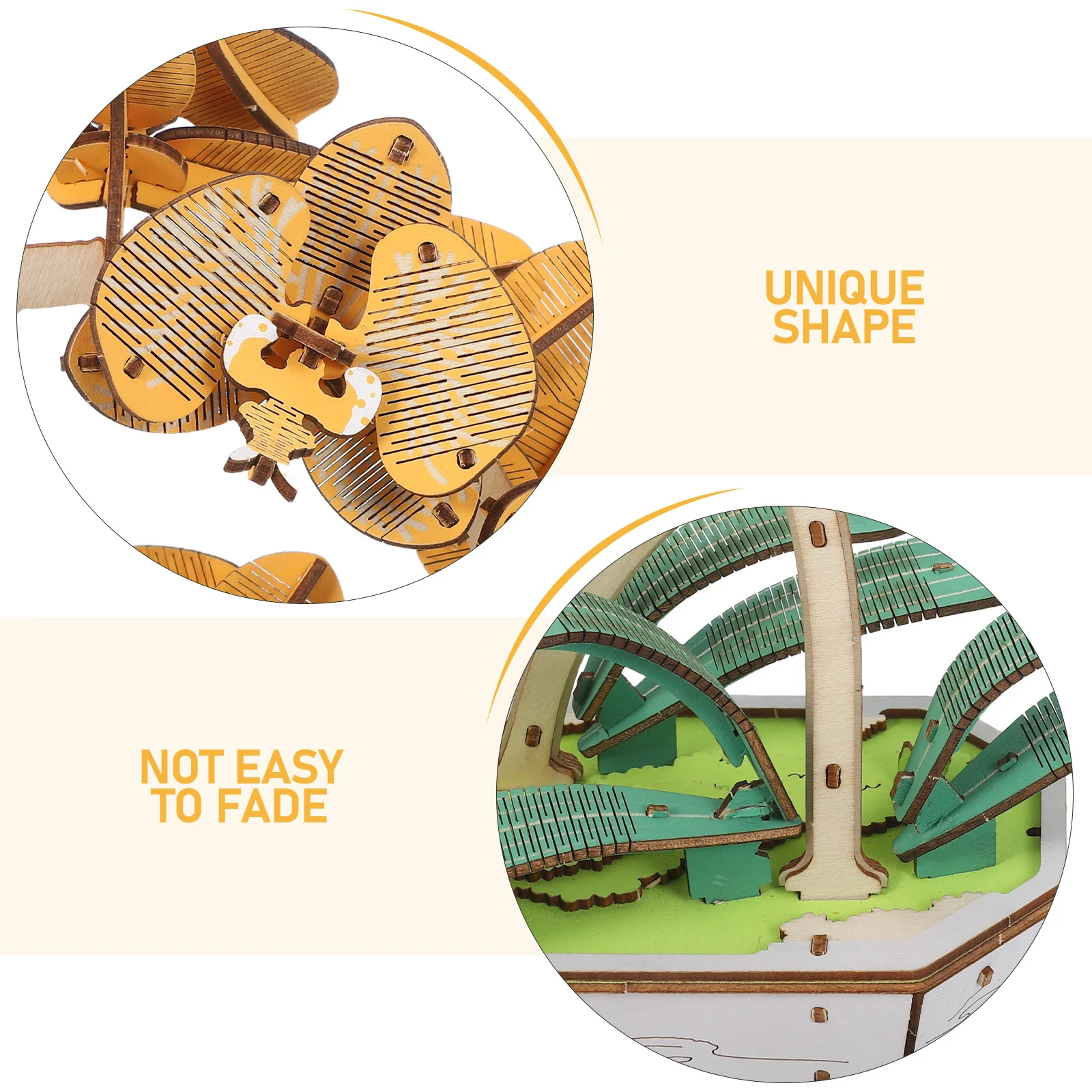 3D houten bloempuzzel voor plantenliefhebbers - Phalaenopsis boeketbouwpakket - handgemaakt bureaubladdecor zonder onderhoud -