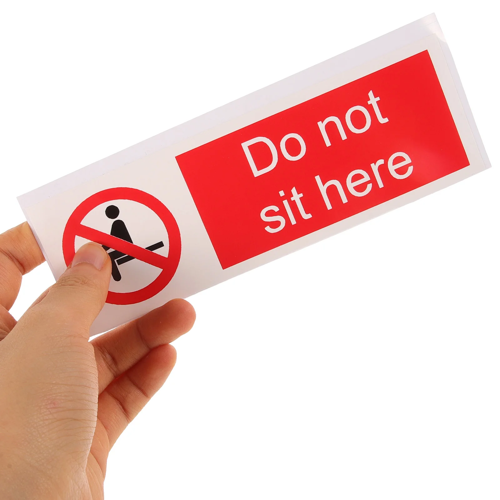 Do Not Sit Here Safety Warning Stickers 100pcs PVC Self Adhesive Decal Caution Signs for Warehouse Park High