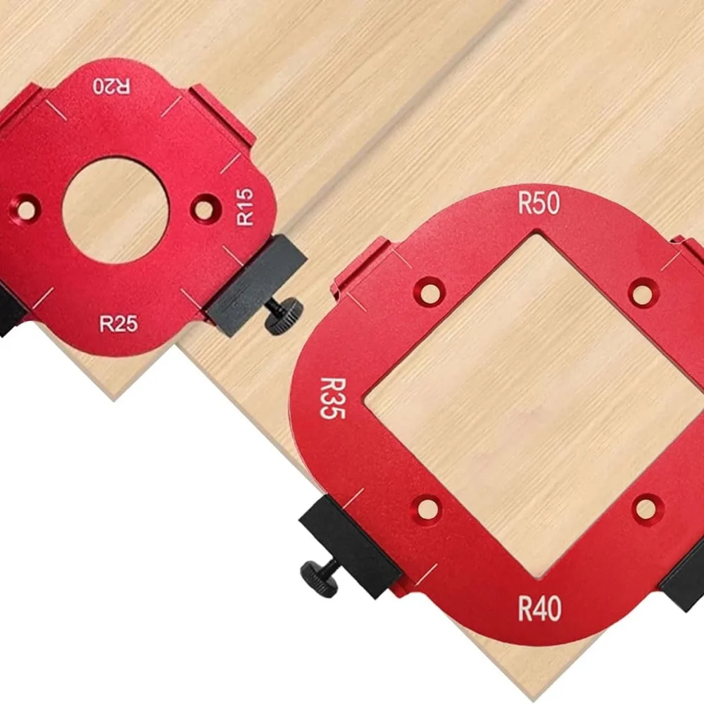 

4-in-1 Aluminum Woodworking Router Template Set, R10-R50 Radius Jig & Arc Tools, Perfect Corners for Woodworkers