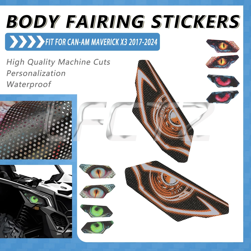 

UTV Motorcycle Headlight Protective Stickers Fit for Can-Am Maverick X3 2017-2024 PVC Head Lamp Decoration Decals Sticker