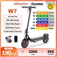 W7 8.5 inch Electric Scooter 650W Power 36V10.5Ah 25-37km 35km/h Speed Rear Disc Brake Dual Shock With App Electric Scooters