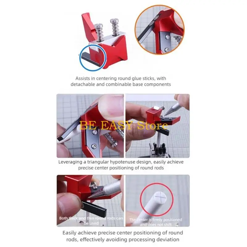 E28F Multifunctional Round Rod Center Hole Locator Tool For Various Size In Handmade Doll Crafting