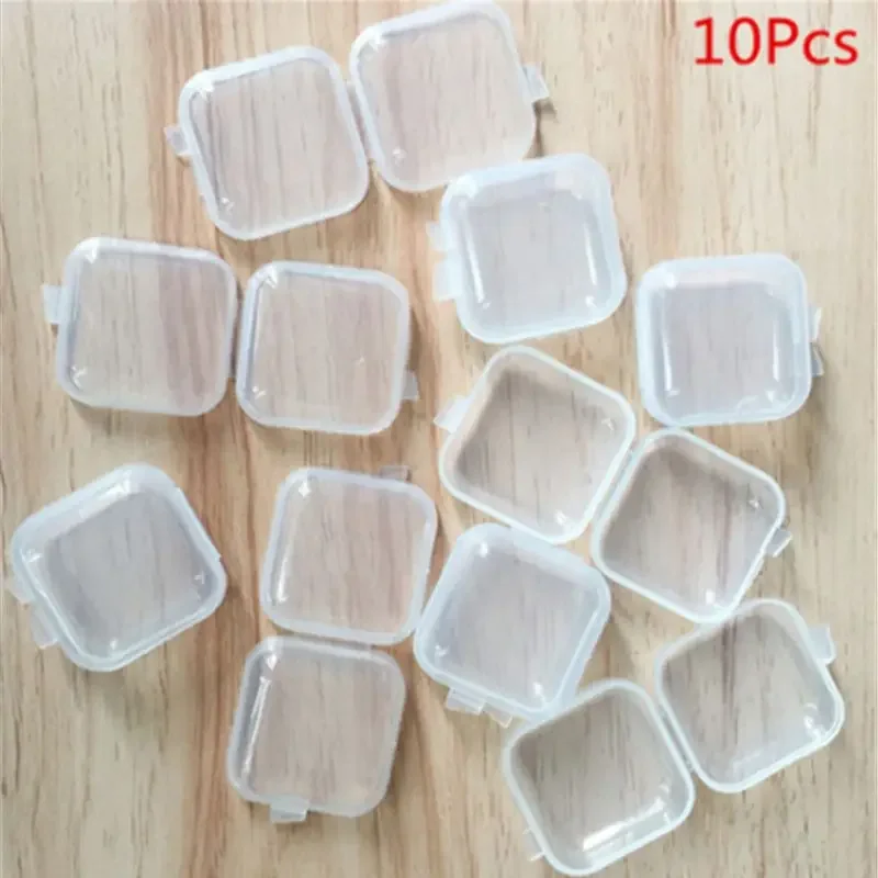 10 PCS/Lot Mini Plastic Storage Containers Box Portable Pill Medicine Holder Storage Organizer Jewelry Small Items Storage Box